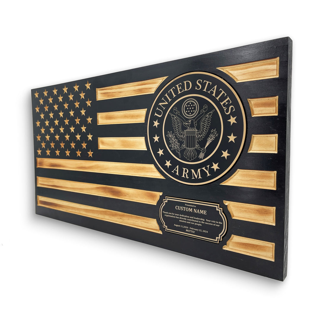 Subdued Rustic Wood Flag  – U.S. Army