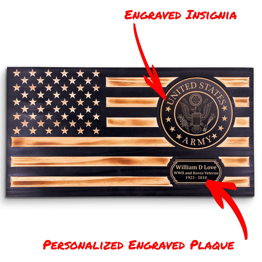 Subdued Rustic Wood Flag  – U.S. Army