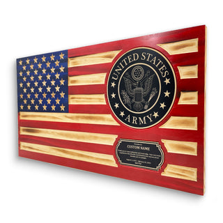 Traditional Rustic Wood Flag  – U.S. Army