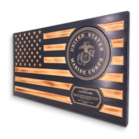 Subdued Rustic Wood Flag  – USMC